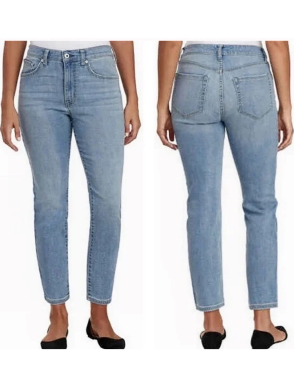 Anthro Ella Moss High Waist Straight Leg Cropped Casual Denim Jeans 10
